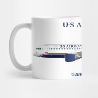 Illustration of US Airways Airbus A320 Mug